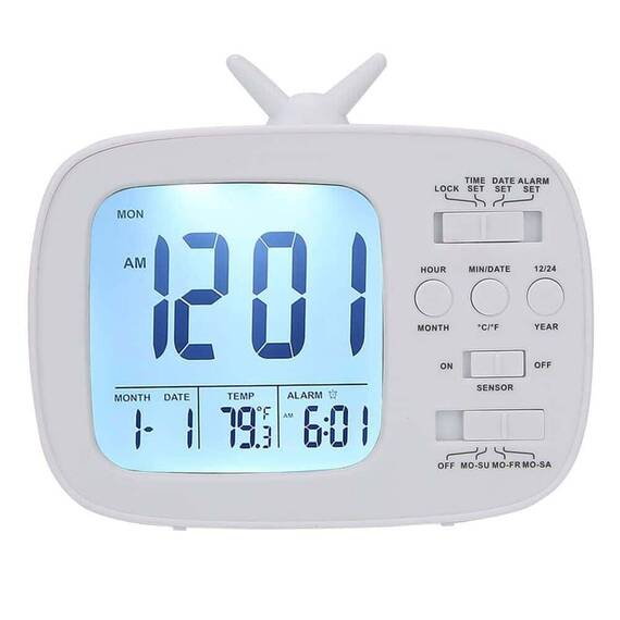 Ceas electronic multifunctional, tip TV, afisaj LCD, A045 - - Roveli