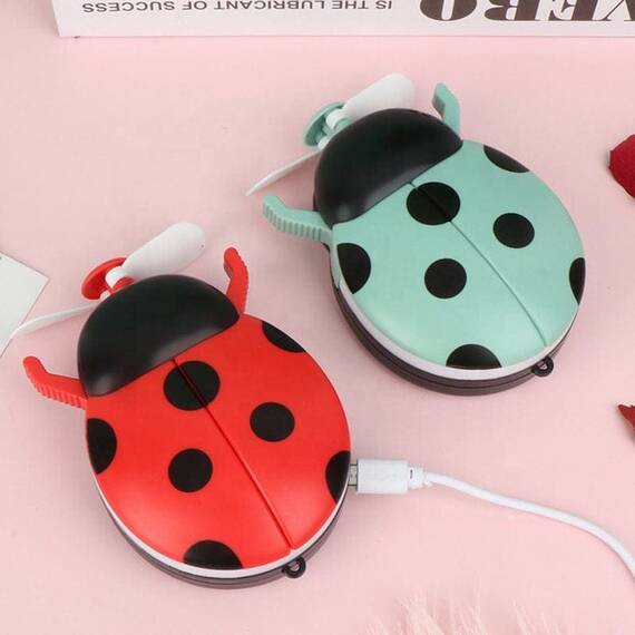 Mini ventilator cu oglinda T170, tip buburuza, USB (3 culori) - 10- Roveli
