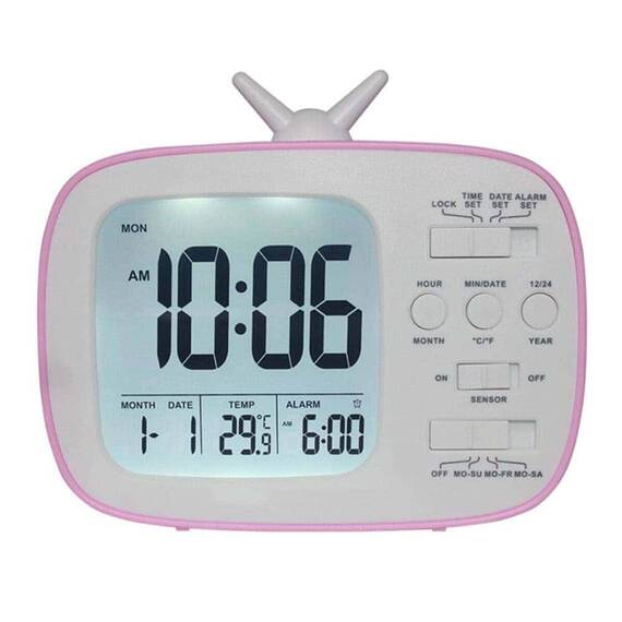 Ceas electronic multifunctional, tip TV, afisaj LCD, A045 - 12- Roveli