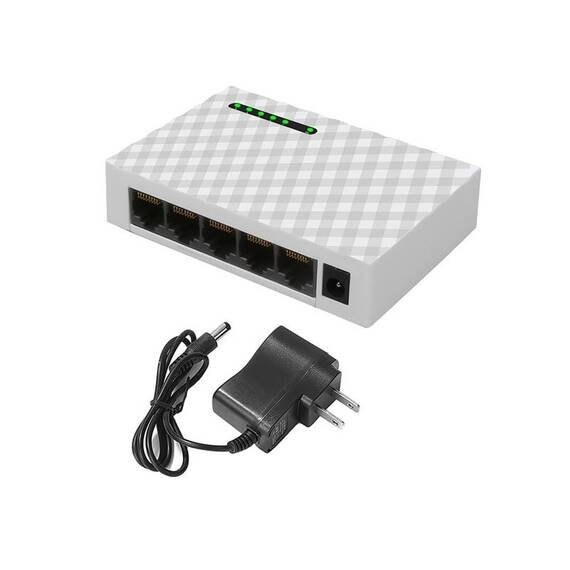 Switch cu 5 porturi JH01, 1000 Mbs, 12 V DC - - Roveli