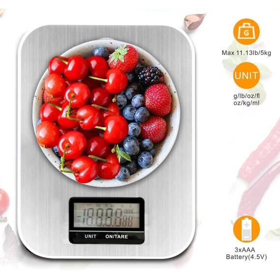 Cantar de bucatarie, E255, afisaj LCD, maxim 5 KG - 2- Roveli