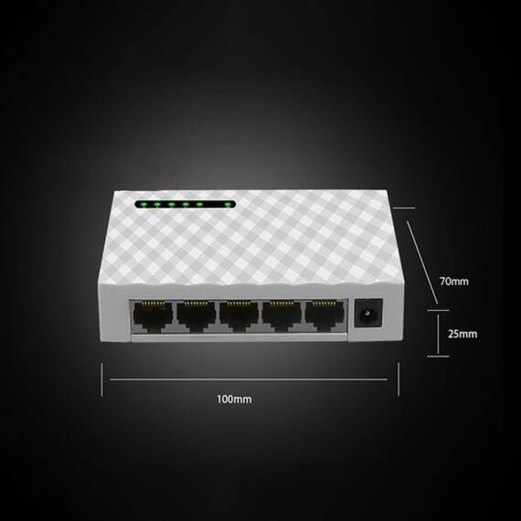 Switch cu 5 porturi JH01, 1000 Mbs, 12 V DC - 5- Roveli