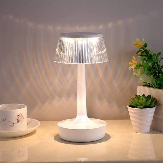 Lampa de birou eleganta TL153, 5V, cristal, alb - 2- Roveli