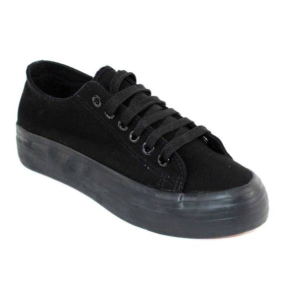 Tenisi dama, negri, talpa joasa si comoda F001-BLACK, Culoare (12): Negru, Marime (12): 40* - - Roveli