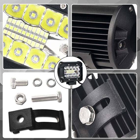 Set 2 x Proiectoare auto 20LED, 4 inch, 120W/set, 12/24V, 6000K - 4- Roveli