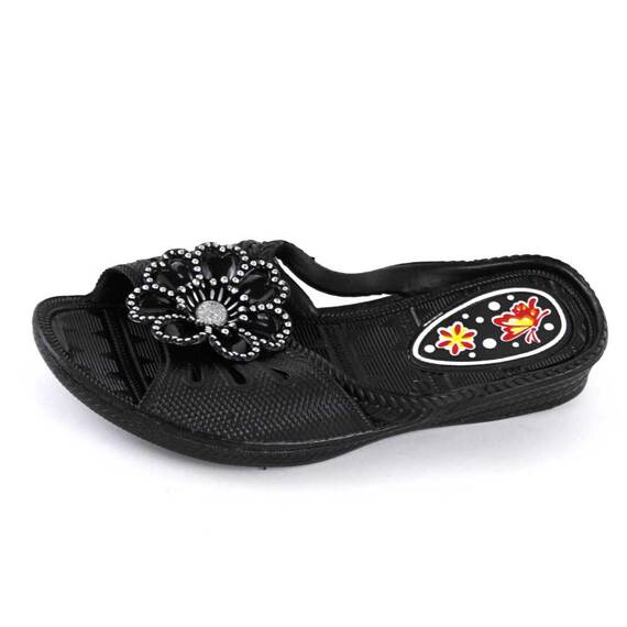 Papuci de copii, din cauciuc, FLOWER F109-BLACK, Culoare (12): Negru, Marime (12): 30 - - Roveli