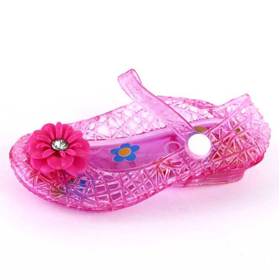 Balerini de copii, perforati, cu bareta si decorati cu floare  F113-FUXIA, Culoare (12): Fucsia, Marime (12): 31 - - Roveli