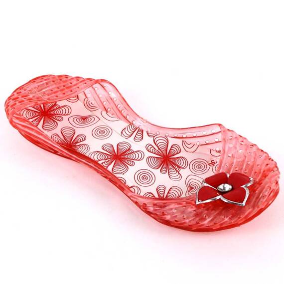 Balerini de copii, moi si usori, cu floare  F-65-RED, Culoare (12): Rosu, Marime (12): 32 - - Roveli