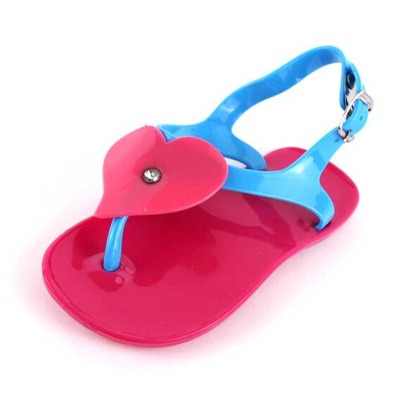 Sandale de copii, flip-flops HEART #2-10-FUXIA/BLUE, Culoare (12): Fucsia, Marime (12): 28 - - Roveli