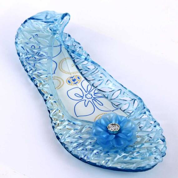 ​Balerini de dama, din cauciuc, cu floare H197-BLUE, Culoare (12): Bleu, Marime (12): 36* - - Roveli