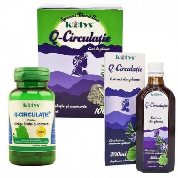Q Circulatie Pachet Capsule + Ceai + Tinctura Kotys - - Roveli