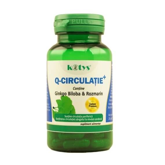 Q Circulatie + cu Ginkgo Biloba & Rozmarin 60 capsule Kotys - - Roveli