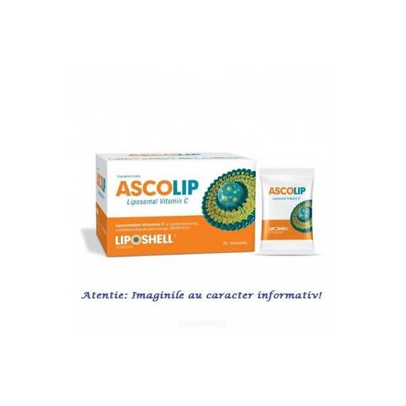 Vitamina C Lipozomala Ascolip 1000 mg 30 plicuri Liposhell - - Roveli