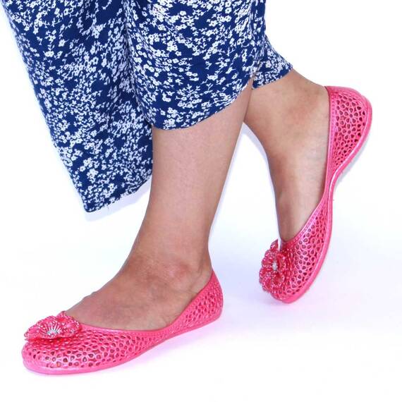 Balerini de dama, din cauciuc, MARGARETA-08-CORAL, Culoare (12): Corai, Marime (12): 37 - - Roveli