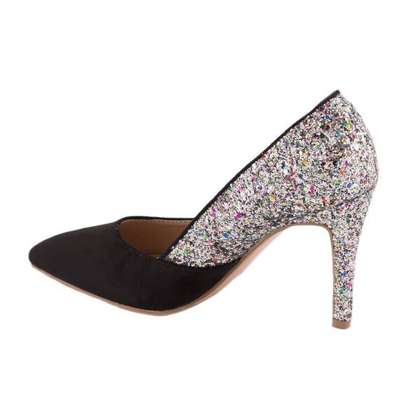Pantofi de dama cu toc HK-1-NEGRU-MULTICOLOR, Culoare (12): Multicolor, Marime (12): 35 - - Roveli