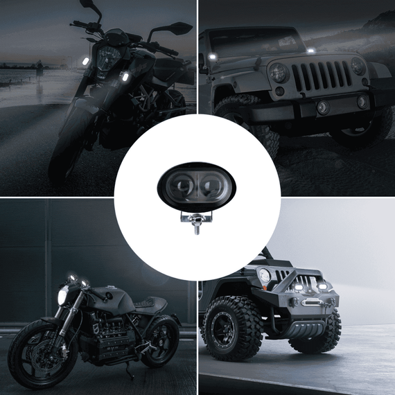 Proiector auto/moto LED, 20W, spot beam, 10/30V, 6000K, lupa 6D - 3- Roveli