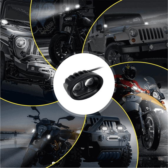 Proiector auto/moto LED, 20W, spot beam, 10/30V, 6000K, lupa 6D - 9- Roveli