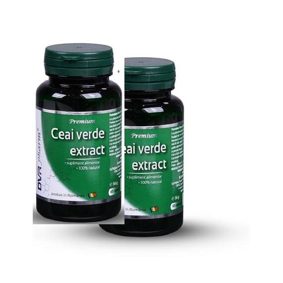 Pachet Ceai Verde Extract 60 capsule + 30 capsule DVR Pharm - - Roveli