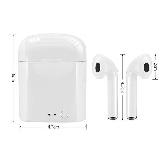 Set 2 Casti Bluetooth TWS i7 Mini, toc incarcare, Touch Control - 7- Roveli