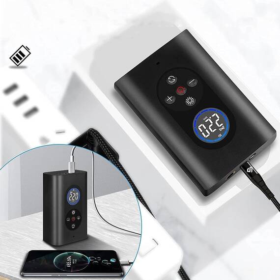 Compresor digital auto portabil, reicarcabil, Display LCD, 80W - 8- Roveli