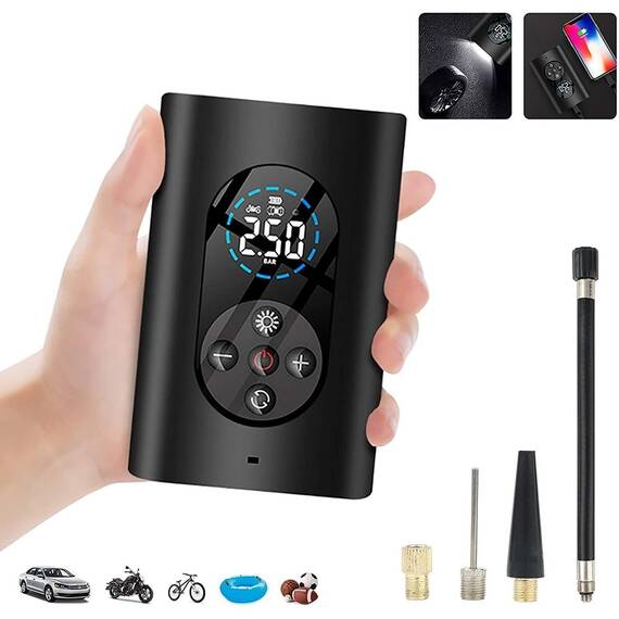 Compresor digital auto portabil, reicarcabil, Display LCD, 80W - 9- Roveli