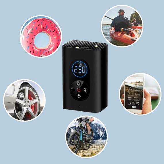 Compresor digital auto portabil, reicarcabil, Display LCD, 80W - 11- Roveli