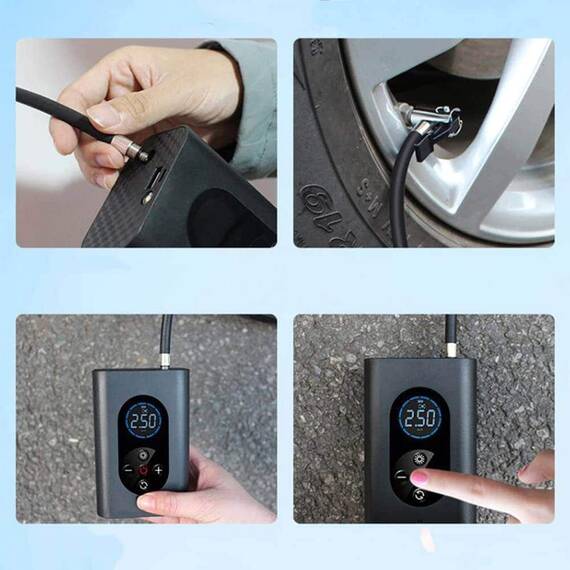 Compresor digital auto portabil, reicarcabil, Display LCD, 80W - 12- Roveli
