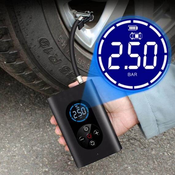 Compresor digital auto portabil, reicarcabil, Display LCD, 80W - 15- Roveli