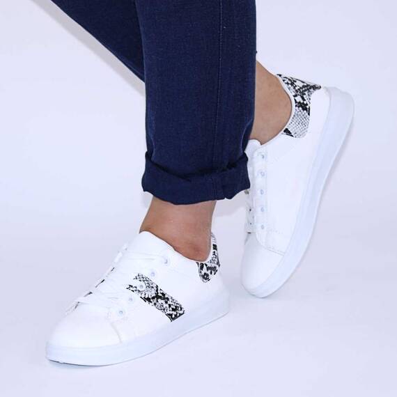 ​Pantofi casual de dama, confortabili si usori LB8836-WHITE/BLACK, Culoare (12): Negru, Marime (12): 39* - - Roveli