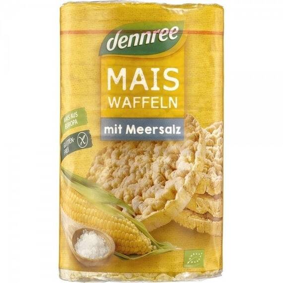 Rondele din porumb expandat cu sare fara gluten 120g Dennree - - Roveli