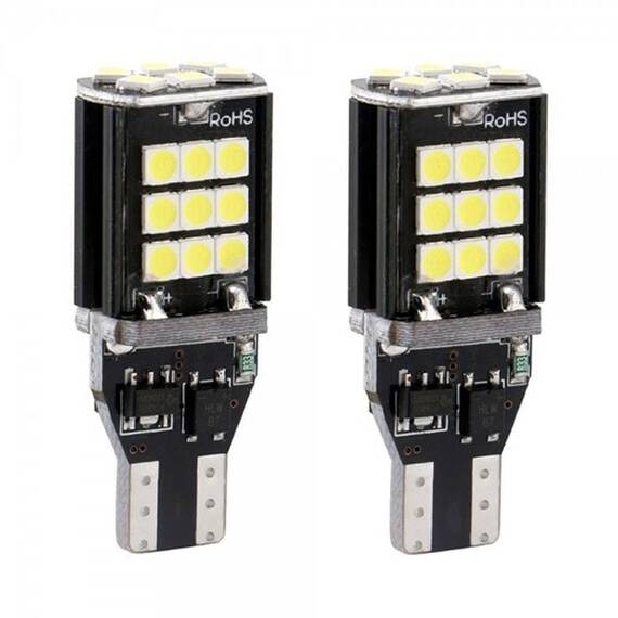 Set 2 Becuri auto LED SMD, T15, 15W/bec, Canbus - - Roveli