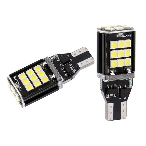 Set 2 Becuri auto LED SMD, T15, 15W/bec, Canbus - 2- Roveli