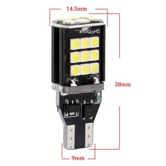 Set 2 Becuri auto LED SMD, T15, 15W/bec, Canbus - 3- Roveli
