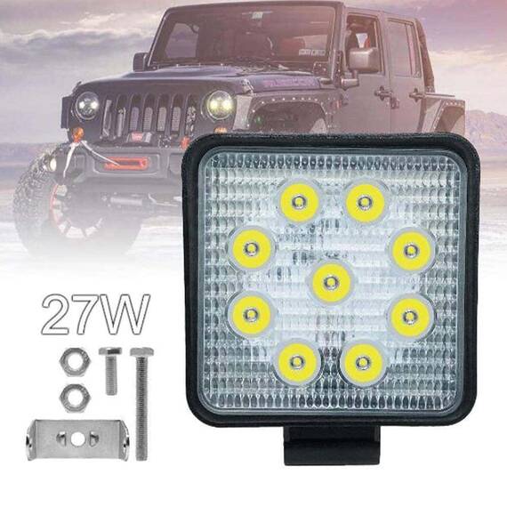 Set 2 proiectoare patrate 9  Led, 27W - 6- Roveli