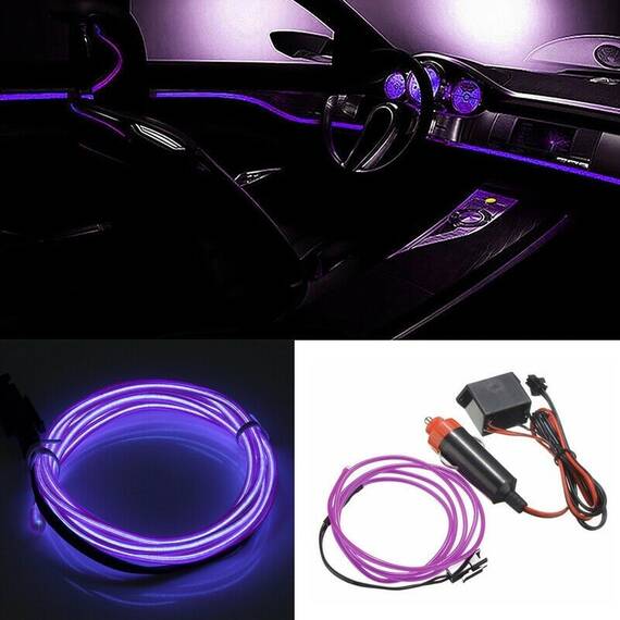 Banda neon auto, flexibila, 12V, LED 2m, diverse culori - 6- Roveli