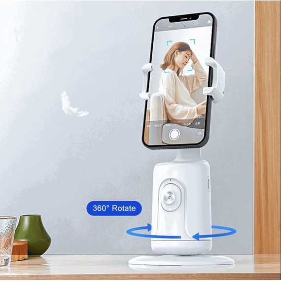 Suport telefon live Youtube, Facebook, TikTok ,Vlogging cu inteligenta artificiala care urmareste subiectul live-ului la 360°  P01 - 4- Roveli