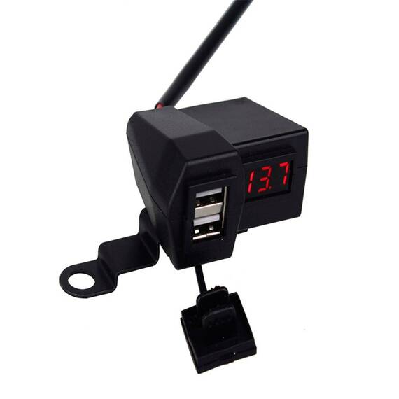 Incarcator USB pentru motocicleta 4in1 CD3311, 5V, afisaj LED - - Roveli