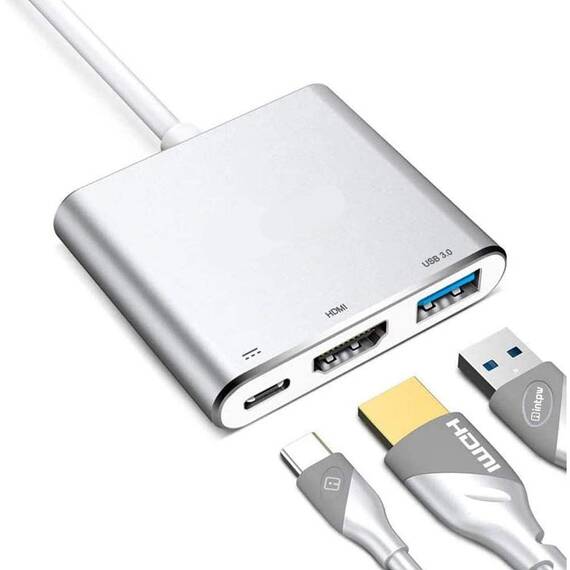 Adaptor 3 in 1 USB, HDMI, Tip C 308 - - Roveli