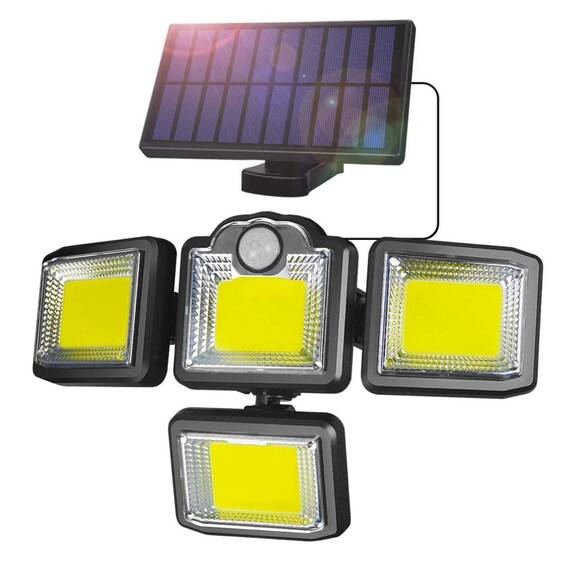 Lampa solara 192LED, 1929, suport prindere, senzor, 40W - - Roveli