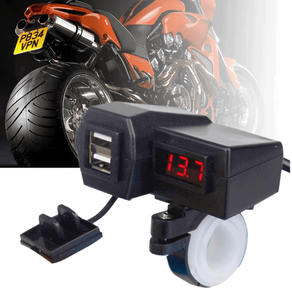 Incarcator USB pentru motocicleta 4in1 CD3311, 5V, afisaj LED - 3- Roveli