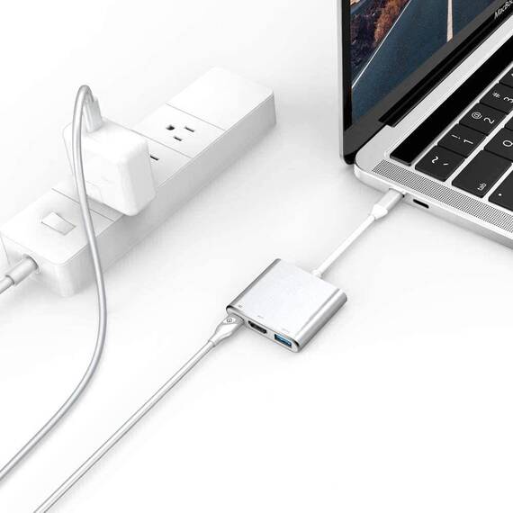 Adaptor 3 in 1 USB, HDMI, Tip C 308 - 4- Roveli