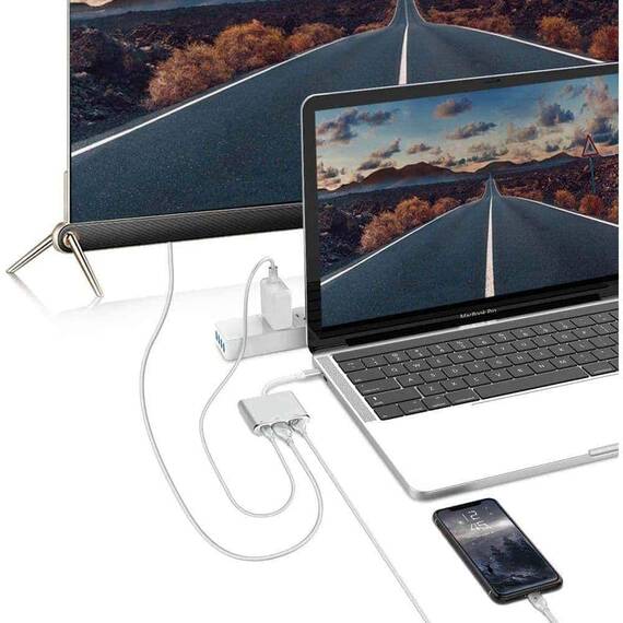 Adaptor 3 in 1 USB, HDMI, Tip C 308 - 6- Roveli