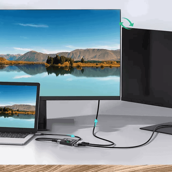 Adaptor HDMI cu 2 porturi USB QZ8Q2, iesire 4K, 8K - 4- Roveli