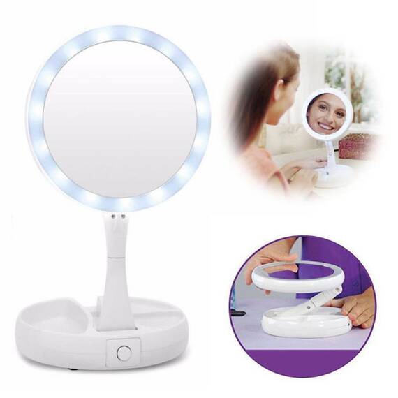 Oglinda cosmetica cu iluminare, pliabila - 2- Roveli