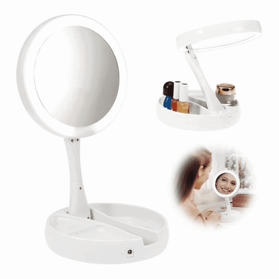 Oglinda cosmetica cu iluminare, pliabila - 5- Roveli