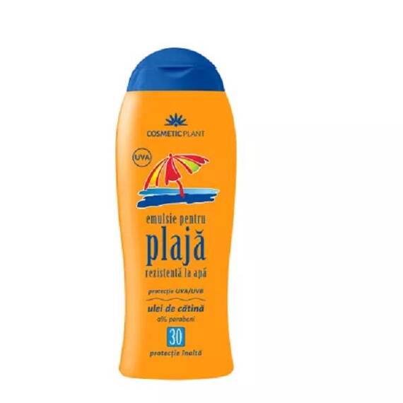 Emulsie pentru Plaja Rezistenta la Apa SPF 30 cu Ulei de Catina 200 ml Cosmetic Plant - - Roveli