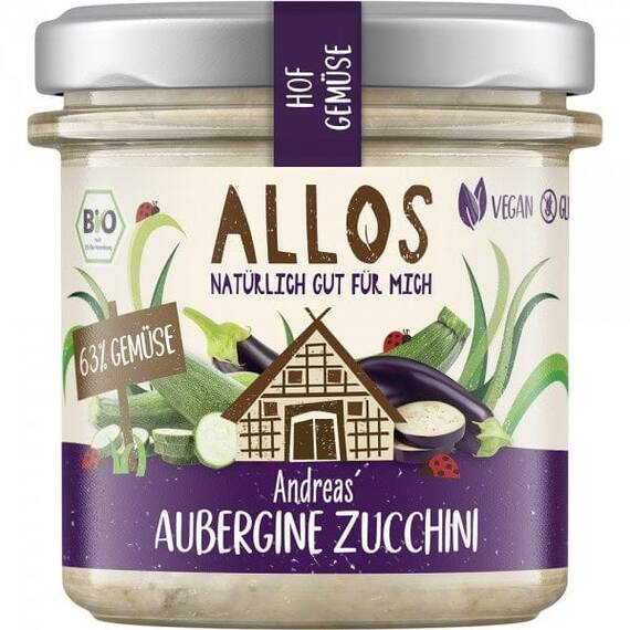 Crema tartinabila bio cu vinete si dovlecei fara gluten 135g Allos - - Roveli