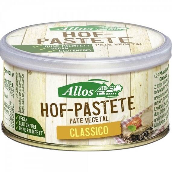 Pateu vegetal bio clasic fara gluten 125g Allos - - Roveli