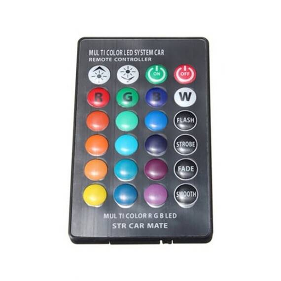 Set 4 benzi LED auto, RGB, 12.5 cm, telecomanda si functie sonora - 3- Roveli