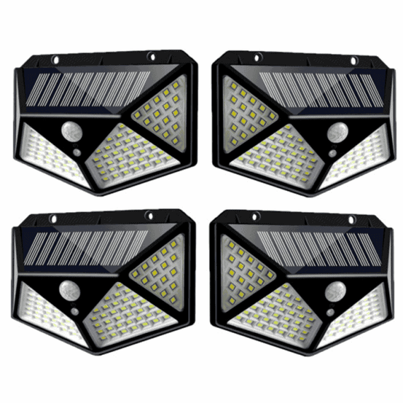 Set 4 x Lampi Solara 100 Led Ultra cu Senzor de miscare - - Roveli